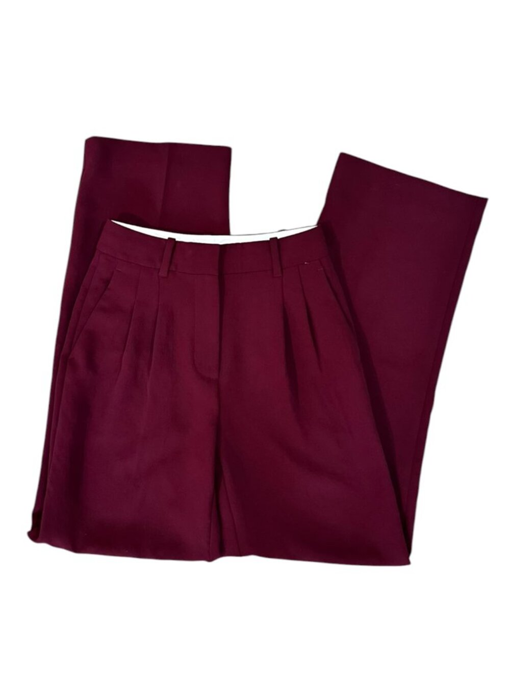 Aritzia Wilfred Chocolate Maroon Tailored Trousers High Waisted